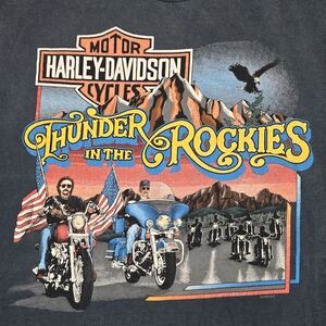 Vintage 1999 Harley Davidson "Thunder Rockies" Pikes Peak HD Hanes Beefy-T Shirt